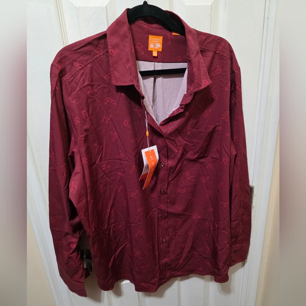 NWT CON.STRUCT Burgundy Shirt XXL